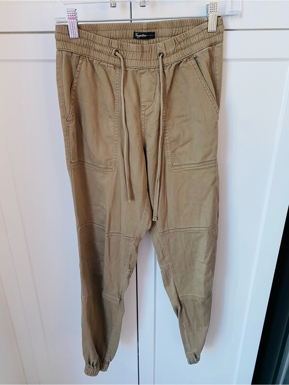 Supplies men’s XS drawstring jogger pants tan khaki